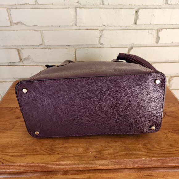 Like New Kate Spade Burgundy Leather Nicola Chester Handbag Satchel Purse - Picture 8 of 14